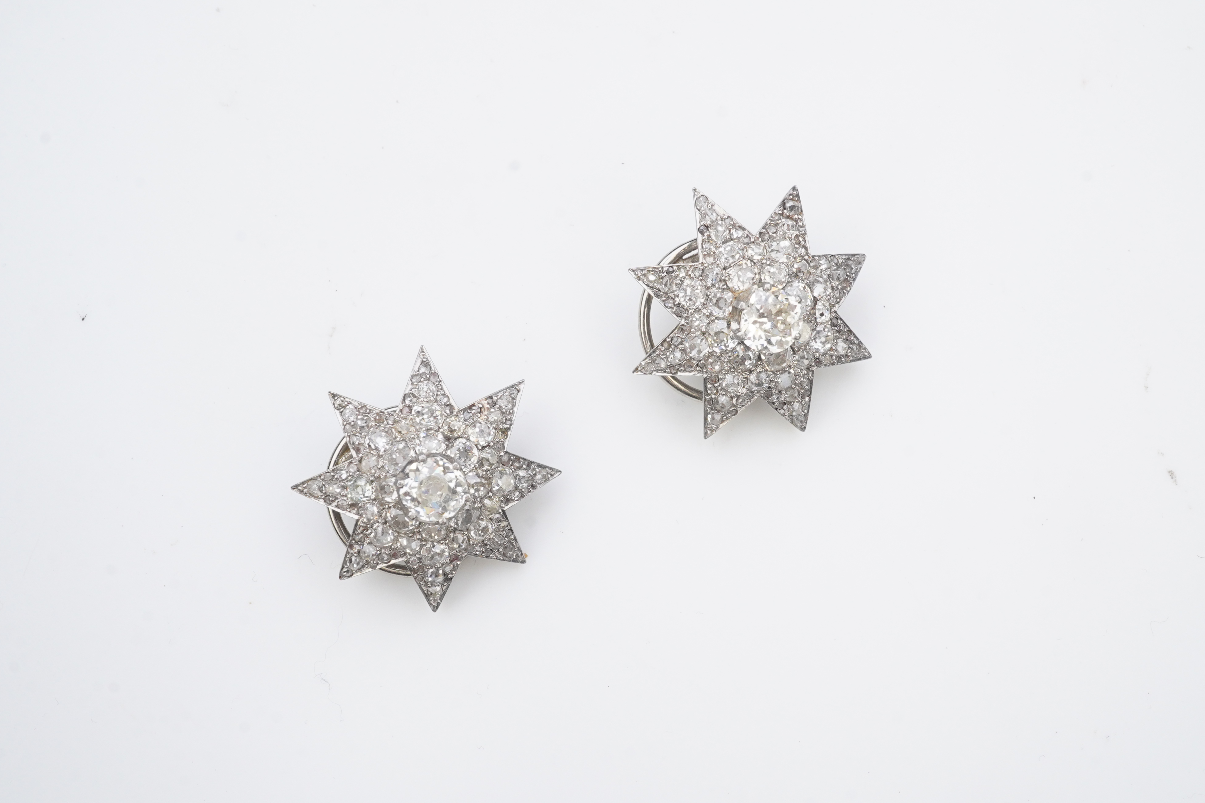 A pair of Art Deco diamond ear clips, 1930s